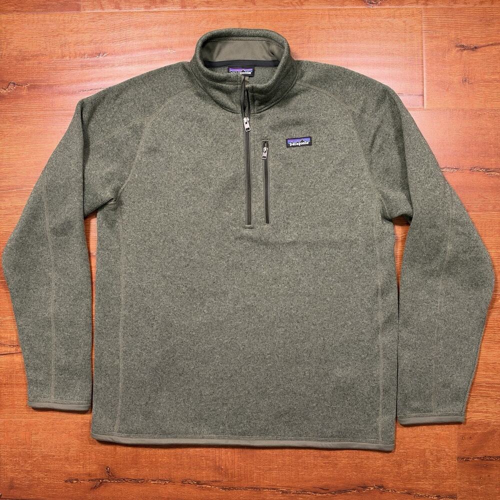 Patagonia Better Sweater Jacket Mens L Green 1/4 Zip Fleece Pullover Sweatshirt